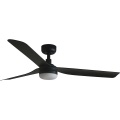 FARO 33815WT1S - Ventilateur de plafond LED dimmable PUNT M - 18 W, 230 V, 2700/3000/4000 K, Ø 132 cm, noir, Wi‑Fi Tuya + télécommande