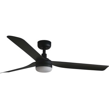 FARO 33815WT1S - Ventilateur de plafond LED dimmable PUNT M - 18 W, 230 V, 2700/3000/4000 K, Ø 132 cm, noir, Wi‑Fi Tuya + télécommande
