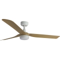 FARO 33816WT-20 - Ventilateur de plafond LED dimmable PUNT M LED/18W/230V marron/blanc Ø 132 cm Wi-Fi Tuya + télécommande