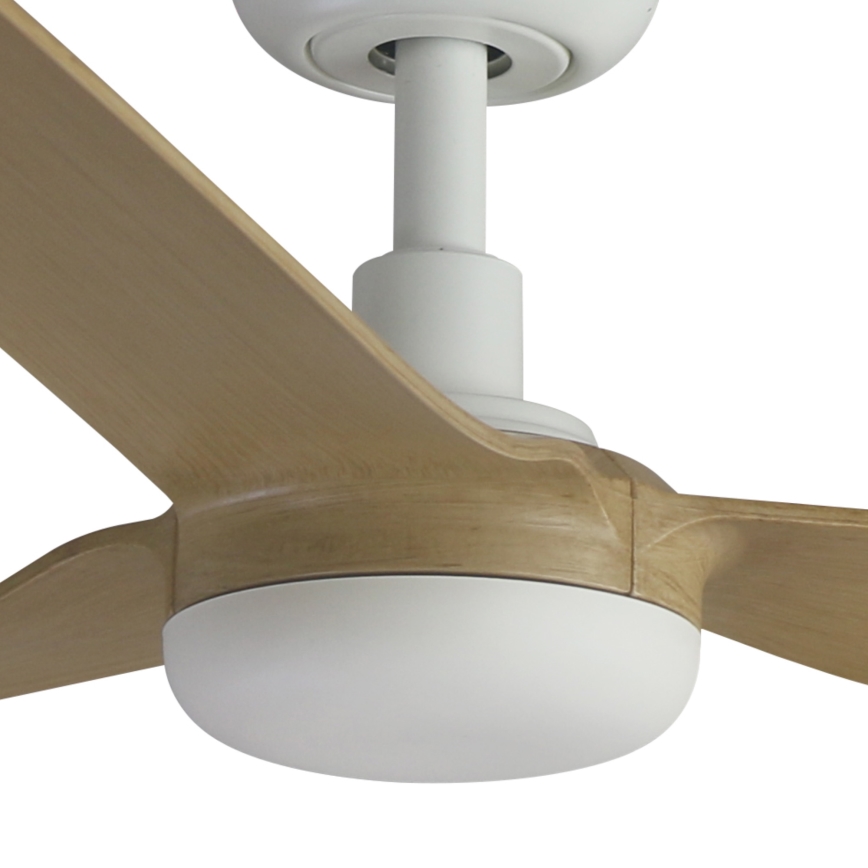 FARO 33816WT - Ventilateur de plafond PUNT M marron/blanc d. 132 cm Wi-Fi Tuya + Télécommande