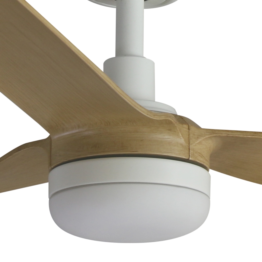FARO 33816WT1S - Dimbare LED-plafondventilator PUNT M LED/18W/230V 2700/3000/4000K Ø 132 cm beige/wit Wi-Fi Tuya + afstandsbediening