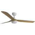 FARO 33816WT1S - Ventilateur de plafond LED à intensité réglable PUNT M LED/18W/230V 2700/3000/4000K Ø 132 cm beige/blanc Wi-Fi Tuya + télécommande