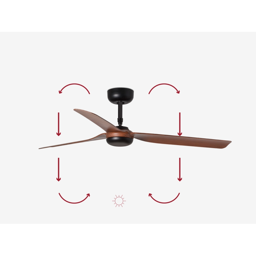 FARO 33817 - Ventilateur de plafond PUNT marron/noir d. 130 cm + télécommande