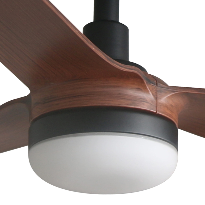 FARO 33817WT1S - LED dimbare plafondventilator PUNT M LED/18W/230V 2700/3000/4000K Ø 132 cm bruin/zwart Wi-Fi Tuya + afstandsbediening