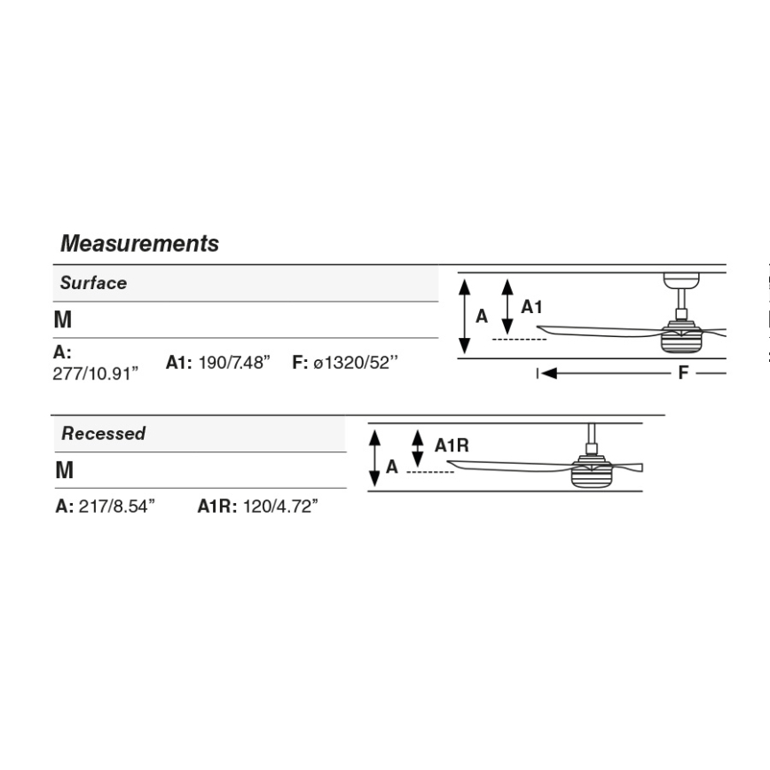 FARO 33817WT1S - LED dimbare plafondventilator PUNT M LED/18W/230V 2700/3000/4000K Ø 132 cm bruin/zwart Wi-Fi Tuya + afstandsbediening