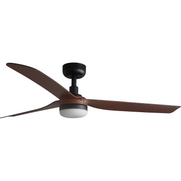 FARO 33817WT1S - Ventilateur de plafond LED dimmable PUNT M LED/18W/230V 2700/3000/4000K Ø 132 cm brun/noir Wi-Fi Tuya + télécommande