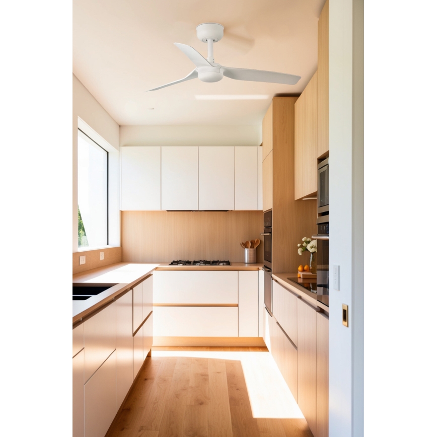 FARO 33820WT - Ventilateur de plafond MINI PUNT S blanc d. 90 cm Wi-Fi Tuya + Télécommande