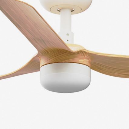 FARO 33821-1TW - LED dimbare plafondventilator MINI PUNT S LED/10W 2700/4000/6000K hout/wit diameter 90 cm + afstandsbediening