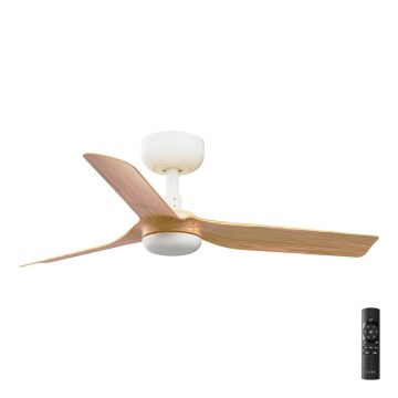 FARO 33821 - Plafondventilator MINI PUNT S bruin/wit diameter 90 cm + afstandsbediening