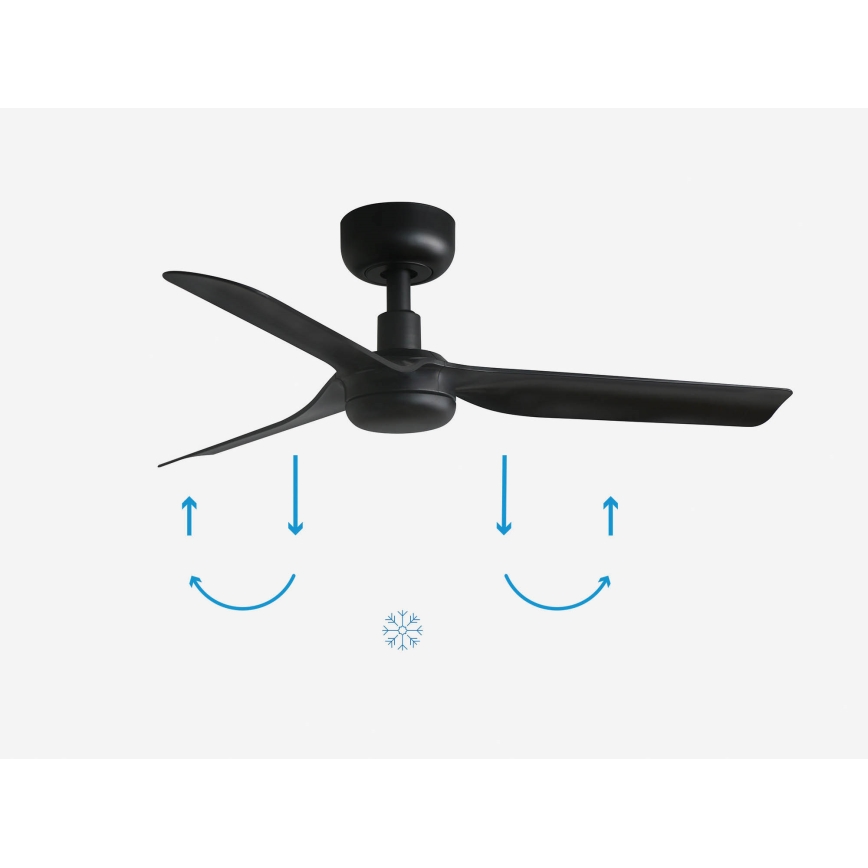 FARO 33822 - Plafondventilator MINI PUNT S zwart diameter 90 cm + afstandsbediening