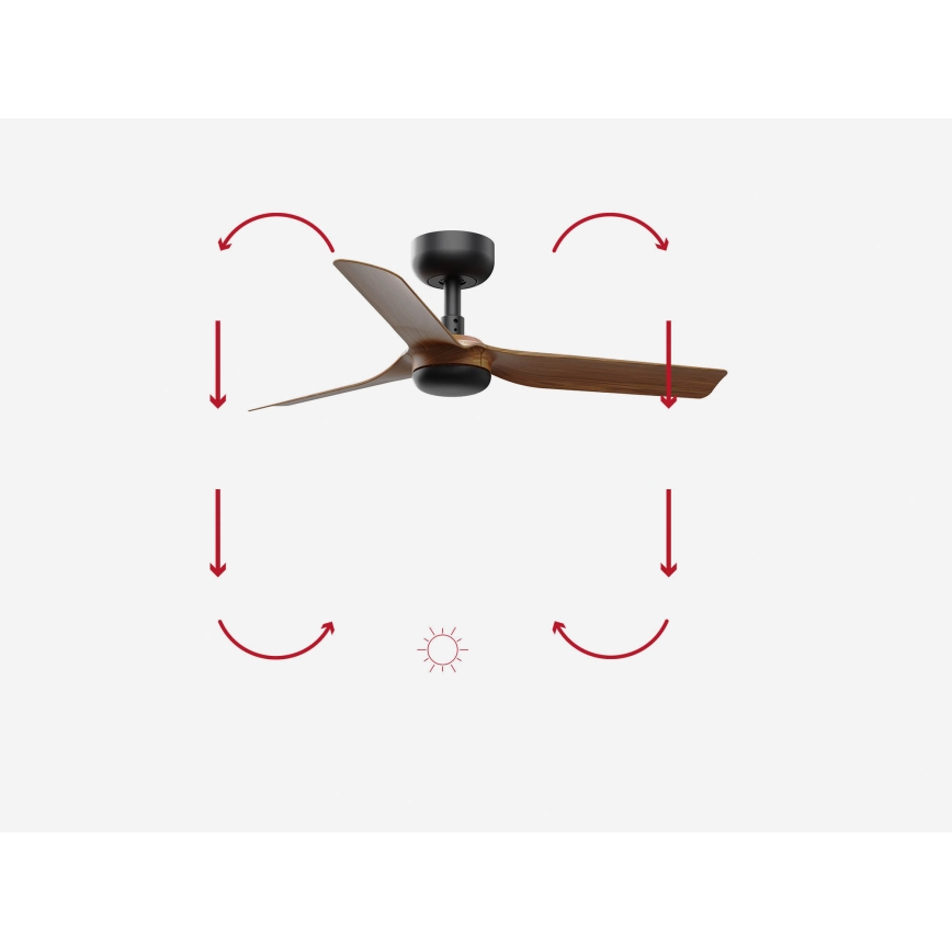 FARO 33823 - Ventilateur de plafond MINI PUNT S marron/noir d. 90 cm + télécommande