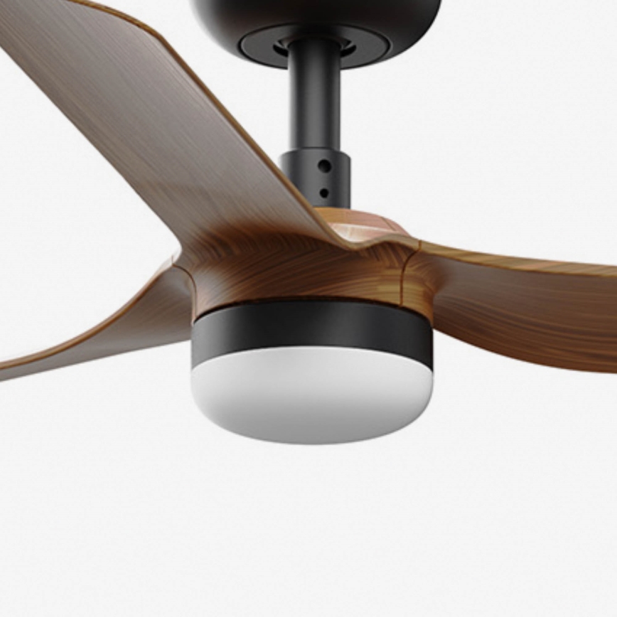 FARO 33823WT-1TW - LED dimbare plafondventilator MINI PUNT S LED/10W/230V 2700/4000/6000K bruin/zwart diameter 90 cm Wi-Fi Tuya + afstandsbediening
