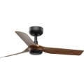 FARO 33823WT - Plafondventilator MINI PUNT S bruin/zwart diameter 90 cm Wi-Fi Tuya + afstandsbediening