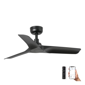 FARO 33825WP - Plafondventilator HEY S zwart diameter 90 cm SMART + afstandsbediening
