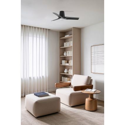 FARO 33827-1TW - Ventilateur de plafond à intensité variable HEY TUB S LED/10W/230V 2700/4000/6000K noir d. 90 cm + Télécommande