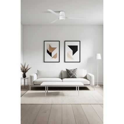 FARO 33828-1TW - Ventilateur de plafond LED dimmable PUNT TUB M LED/18W/230V 2700/3000/4000K Ø 130 cm blanc + télécommande