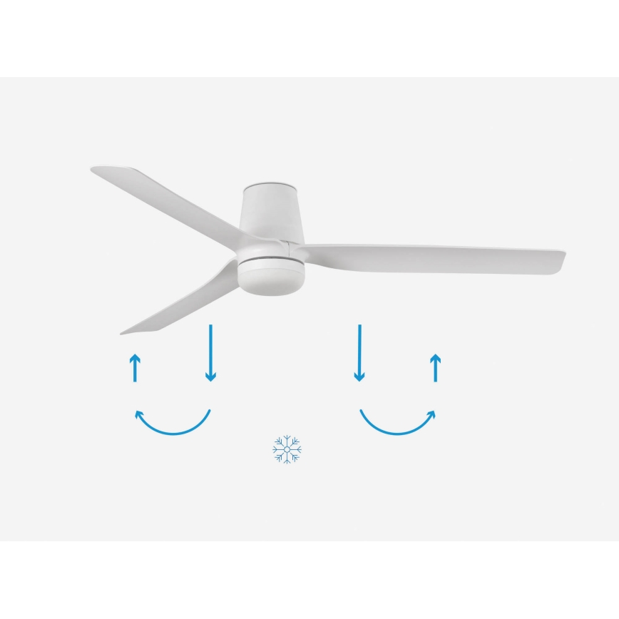 FARO 33828-1TW - Ventilateur de plafond à intensité variable PUNT TUB M LED/18W/230V 3000/4200/6500K d. 130 cm blanc + Télécommande