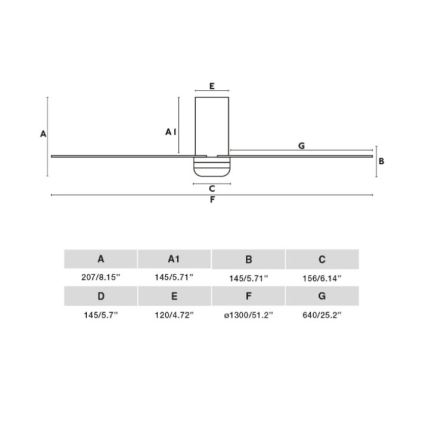 FARO 33828 - Plafondventilator PUNT TUB M wit diameter 130 cm + afstandsbediening