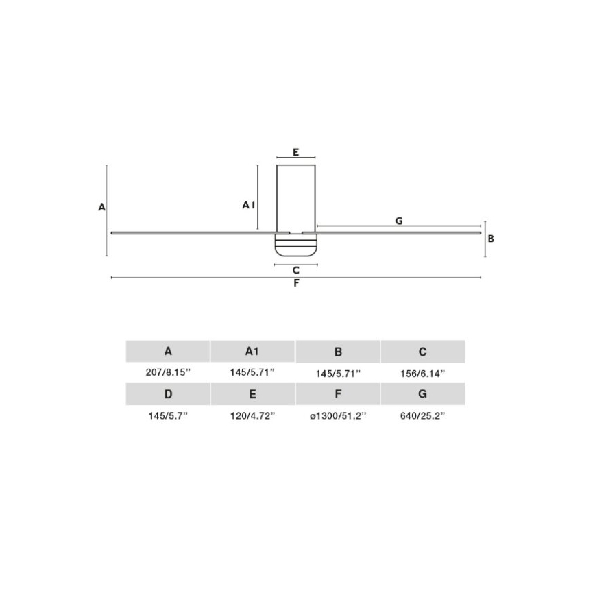FARO 33828 - Ventilateur de plafond PUNT TUB M blanc d. 130 cm + télécommande