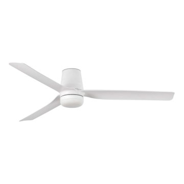 FARO 33828WT1S - Ventilateur de plafond LED à intensité réglable PUNT TUB M LED/18W/230V 2700/3000/4000K Ø 132 cm blanc Wi‑Fi Tuya + télécommande