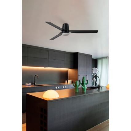 FARO 33829-1TW - LED dimbare plafondventilator PUNT TUB M LED/18W/230V 3000/4200/6500K diameter 130 cm wit/brown+ afstandsbediening