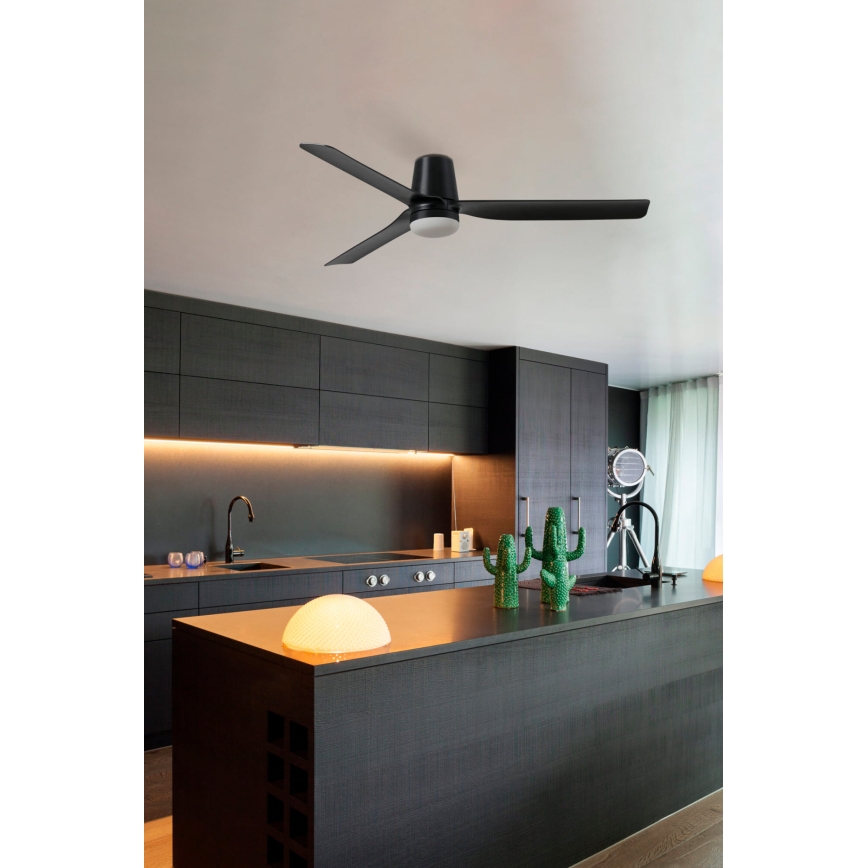 FARO 33829-1TW - LED dimbare plafondventilator PUNT TUB M LED/18W/230V 3000/4200/6500K diameter 130 cm wit/brown+ afstandsbediening