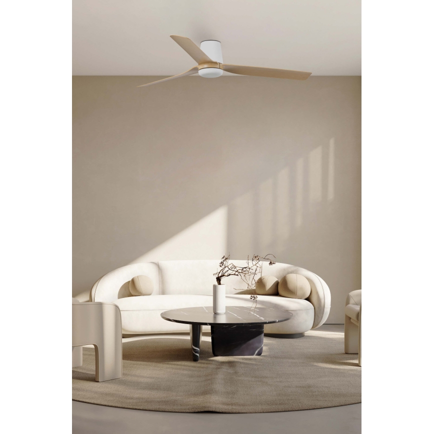 FARO 33829 - Ventilateur de plafond PUNT TUB M marron/blanc d. 130 cm + télécommande