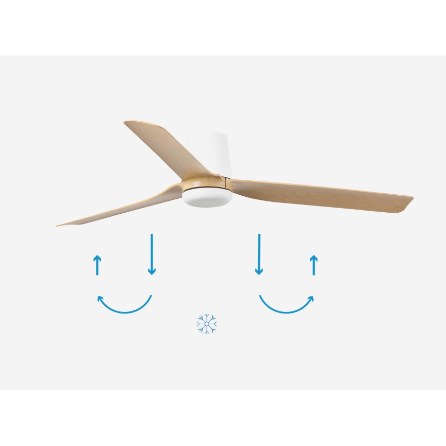 FARO 33829 - Ventilateur de plafond PUNT TUB M marron/blanc d. 130 cm + télécommande