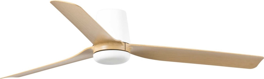 FARO 33829WT - Plafondventilator PUNT TUB M bruin/wit diameter 132 cm Wi-Fi Tuya + afstandsbediening