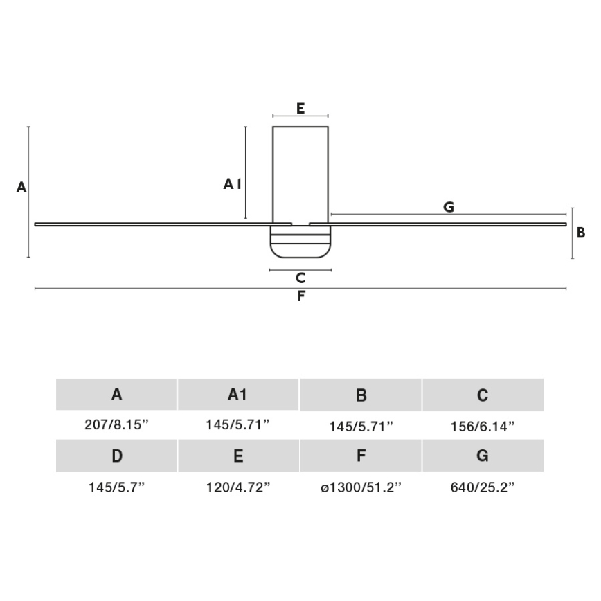 FARO 33830 - Plafondventilator PUNT TUB M zwart diameter 130 cm + afstandsbediening