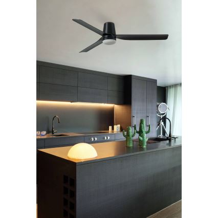 FARO 33830WT-1TW - Ventilateur de plafond à intensité variable PUNT TUB M LED/18W/230V 3000/4200/6500K noir d. 132 cm Wi-Fi Tuya + Télécommande