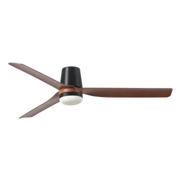 FARO 33831-1TW - LED-dimbare plafondventilator PUNT TUB M LED/18W/230V 2700/3000/4000K Ø 130 cm bruin/zwart + afstandsbediening