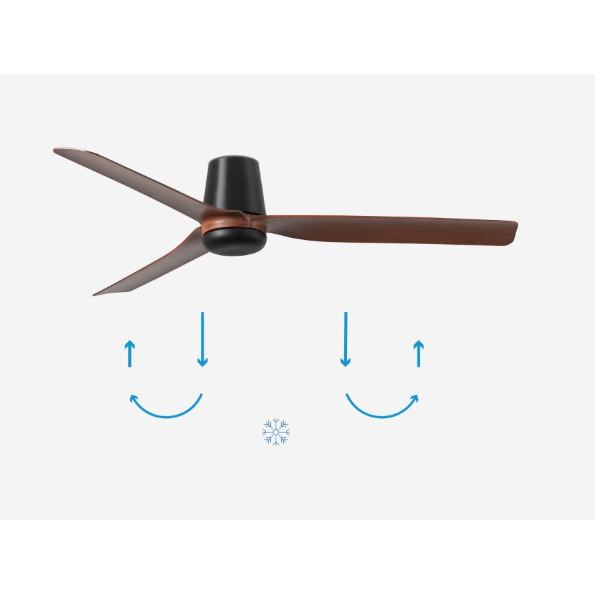 FARO 33831 - Plafondventilator PUNT TUB M bruin/zwart diameter 130 cm + afstandsbediening