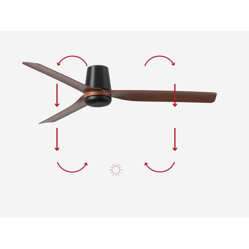 FARO 33831 - Ventilateur de plafond PUNT TUB M marron/noir d. 130 cm + télécommande