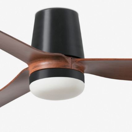 FARO 33831WT-1TW - Ventilateur de plafond à intensité variable PUNT TUB M LED/18W/230V 3000/4200/6500K marron/noir d. 132 cm Wi-Fi Tuya + Télécommande