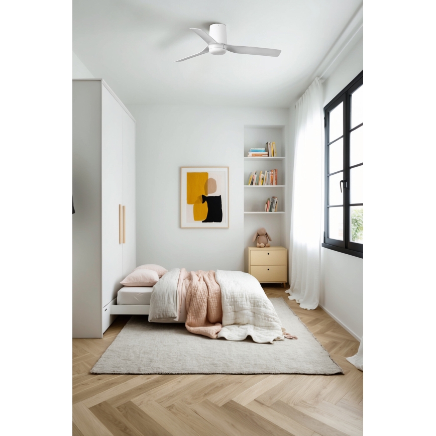 FARO 33832 - Ventilateur de plafond MINI PUNT TUB S blanc d. 90 cm + télécommande