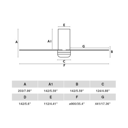 FARO 33832 - Ventilateur de plafond MINI PUNT TUB S blanc d. 90 cm + télécommande