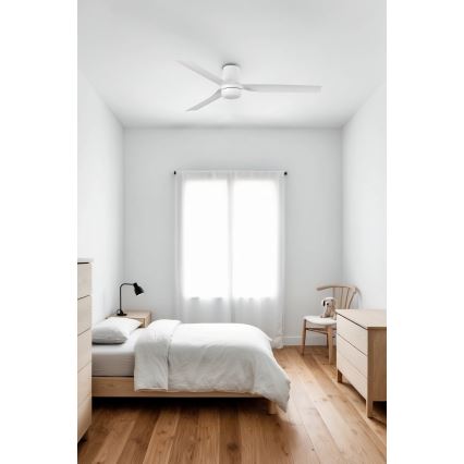 FARO 33832WT-1TW - Ventilateur de plafond à intensité variable MINI PUNT TUB S LED/10W/230V 2700/4000/6000K blanc d. 90 cm Wi-Fi Tuya + Télécommande