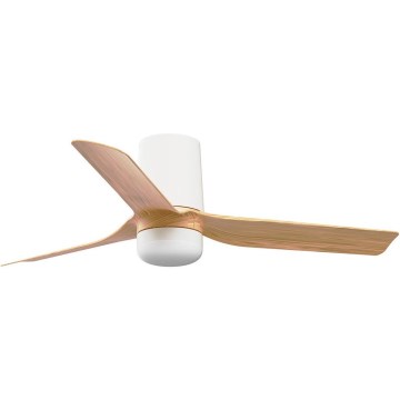 FARO 33833-1TW - LED-dimbare plafondventilator MINI PUNT TUB met LED/10W/230V 2700/3000/4000K Ø 90 cm bruin/wit + afstandsbediening