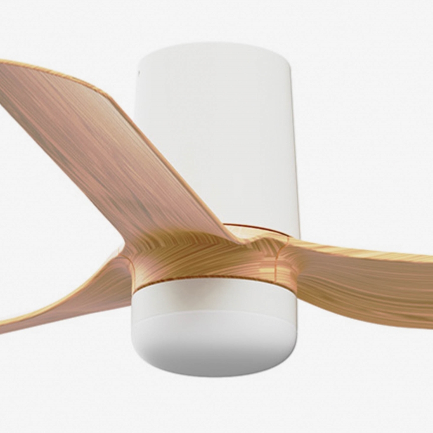 FARO 33833-1TW - Ventilateur de plafond LED dimmable MINI PUNT TUB avec LED/10W/230V 2700/3000/4000K Ø 90 cm brun/blanc + télécommande