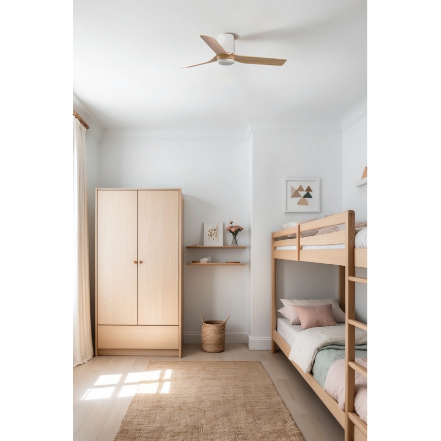 FARO 33833 - Ventilateur de plafond MINI PUNT TUB S marron/blanc d. 90 cm + télécommande