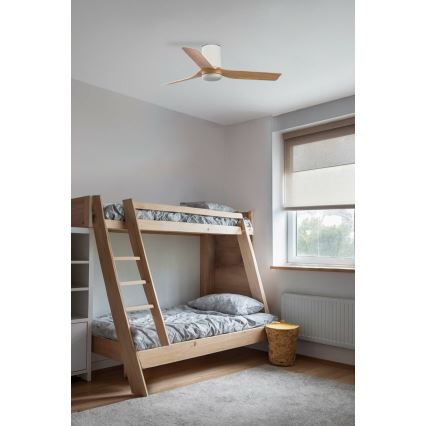 FARO 33833 - Ventilateur de plafond MINI PUNT TUB S marron/blanc d. 90 cm + télécommande