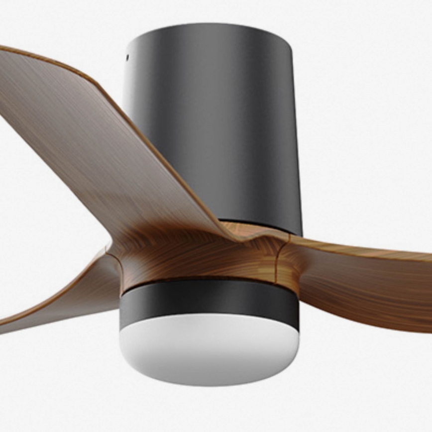 FARO 33835WT-1TW - Ventilateur de plafond à intensité variable MINI PUNT TUB S LED/10W/230V 2700/4000/6000K marron/noir d. 90 cm Wi-Fi Tuya + Télécommande