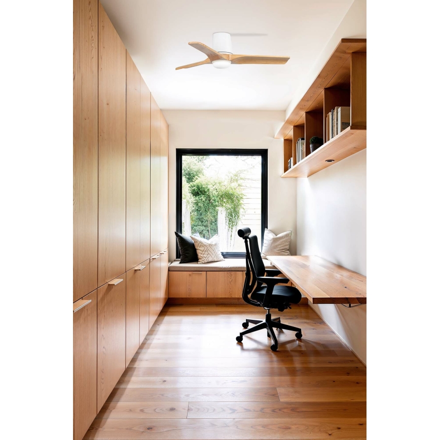 FARO 33836-1TW - Ventilateur de plafond LED dimmable HEYWOOD TUB S LED/10W/230V 2700/3000/4000K pin/blanc Ø 90 cm + télécommande