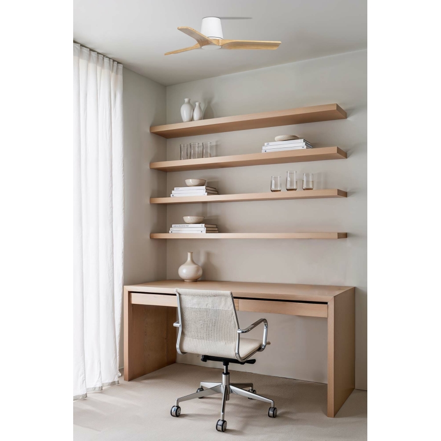 FARO 33836 - Ventilateur de plafond HEYWOOD TUB S pin/blanc d. 90 cm + Télécommande