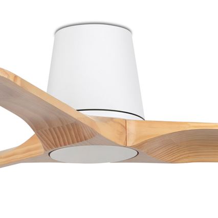 FARO 33836 - Ventilateur de plafond HEYWOOD TUB S pin/blanc d. 90 cm + Télécommande