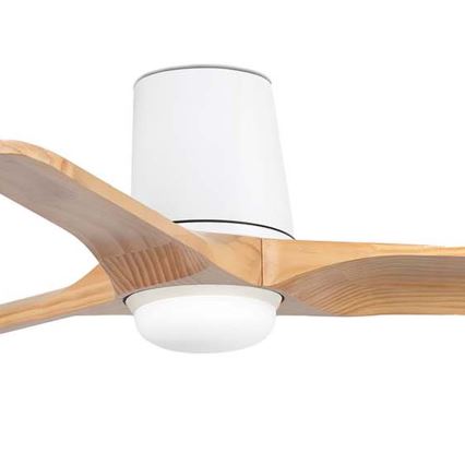 FARO 33836WT-1TW - Ventilateur de plafond LED dimmable HEYWOOD TUB avec LED/10W/230V 2700/4000/6000K pin/blanc Ø 90 cm Wi-Fi Tuya + télécommande