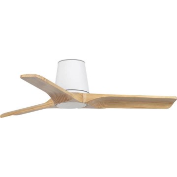 FARO 33836WT - Plafondventilator HEYWOOD TUB S dennenhout/wit Ø 90 cm Wi-Fi Tuya + afstandsbediening