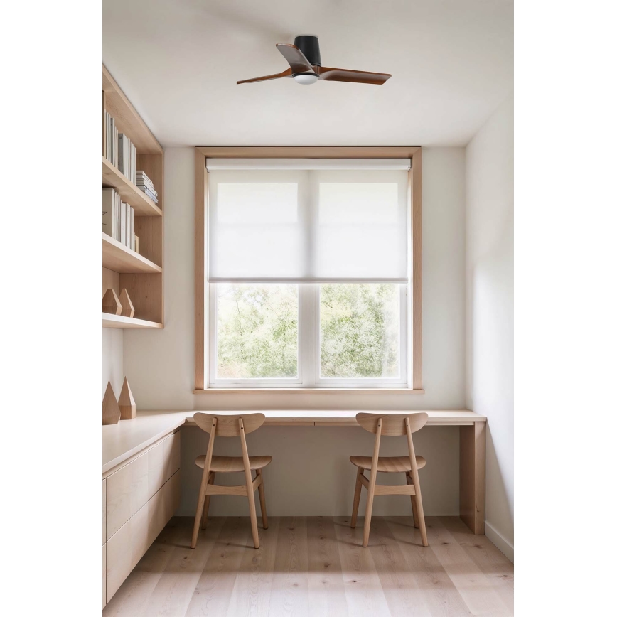 FARO 33837-1TW - Ventilateur de plafond LED dimmable HEYWOOD TUB S LED/10W/230V 2700/4000/6000K pin/noir Ø 90 cm + télécommande