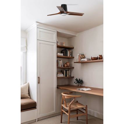 FARO 33837WT-1TW - Ventilateur de plafond à intensité variable HEYWOOD TUB S LED/10W/230V 2700/4000/6000K pin/blanc d. 90 cm Wi-Fi Tuya + Télécommande